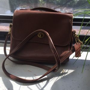 Vintage COACH brown leather Casino crossbody bag